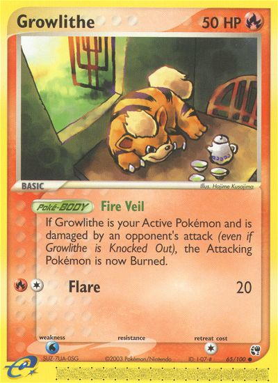 Growlithe - Sandstorm - #65 - Pokemon TCG card