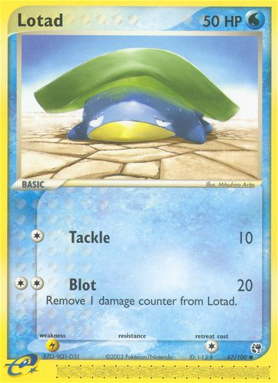 Lotad - Sandstorm - #67 - Pokemon TCG card