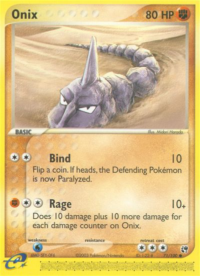 Onix - Sandstorm - #71 - Pokemon TCG card