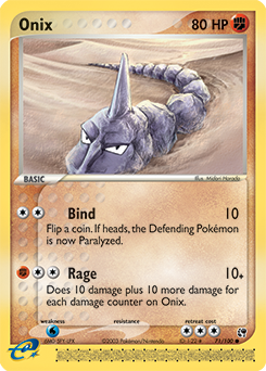 Onix - Sandstorm - #71 - Pokemon TCG card