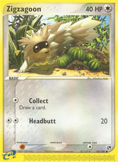 Zigzagoon - Sandstorm - #85 - Pokemon TCG card