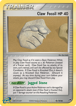 Claw Fossil - Sandstorm - #90 - Pokemon TCG card