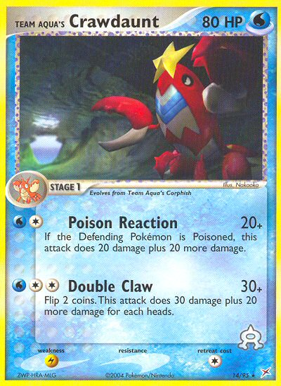Team Aqua's Crawdaunt - Team Magma vs Team Aqua - #14 - Pokemon TCG card
