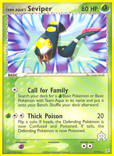 Team Aqua's Seviper - Team Magma vs Team Aqua - #17 - Pokemon TCG card