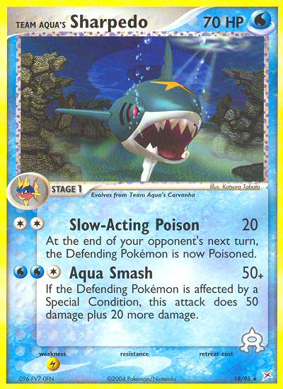 Team Aqua's Sharpedo - Team Magma vs Team Aqua - #18 - Pokemon TCG card