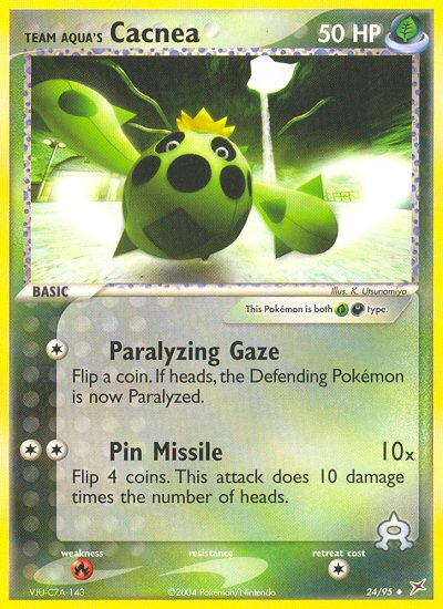 Team Aqua's Cacnea - Team Magma vs Team Aqua - #24 - Pokemon TCG card