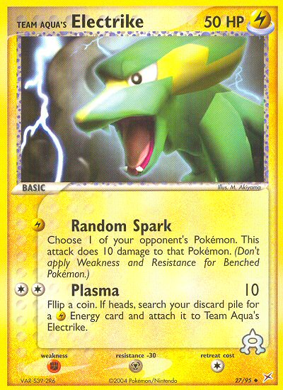 Team Aqua's Electrike - Team Magma vs Team Aqua - #27 - Pokemon TCG card