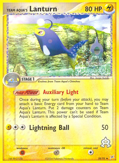 Team Aqua's Lanturn - Team Magma vs Team Aqua - #28 - Pokemon TCG card