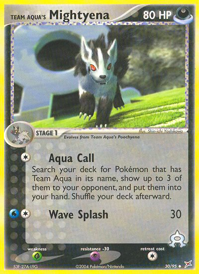 Team Aqua's Mightyena - Team Magma vs Team Aqua - #30 - Pokemon TCG card