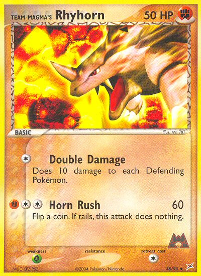 Team Magma's Rhyhorn - Team Magma vs Team Aqua - #38 - Pokemon TCG card