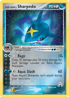 Team Aqua's Sharpedo - Team Magma vs Team Aqua - #5 - Pokemon TCG card