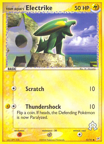 Team Aqua's Electrike - Team Magma vs Team Aqua - #52 - Pokemon TCG card