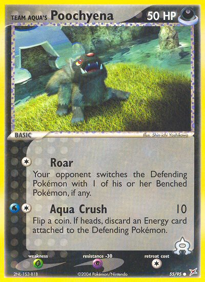 Team Aqua's Poochyena - Team Magma vs Team Aqua - #55 - Pokemon TCG card