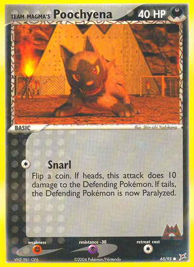 Team Magma's Poochyena - Team Magma vs Team Aqua - #65 - Pokemon TCG card