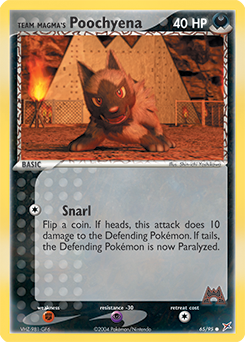 Team Magma's Poochyena #65 Team Magma's Poochyena - Team Magma vs Team Aqua - #65 - Pokemon TCG card