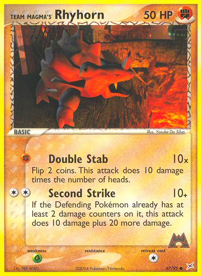 Team Magma's Rhyhorn - Team Magma vs Team Aqua - #67 - Pokemon TCG card