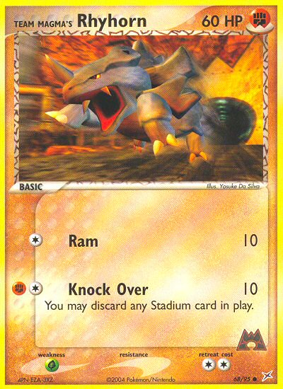 Team Magma's Rhyhorn - Team Magma vs Team Aqua - #68 - Pokemon TCG card