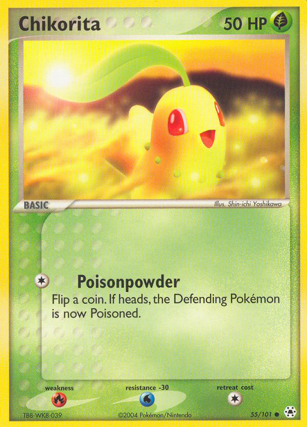 Chikorita - Hidden Legends - #55 - Pokemon TCG card
