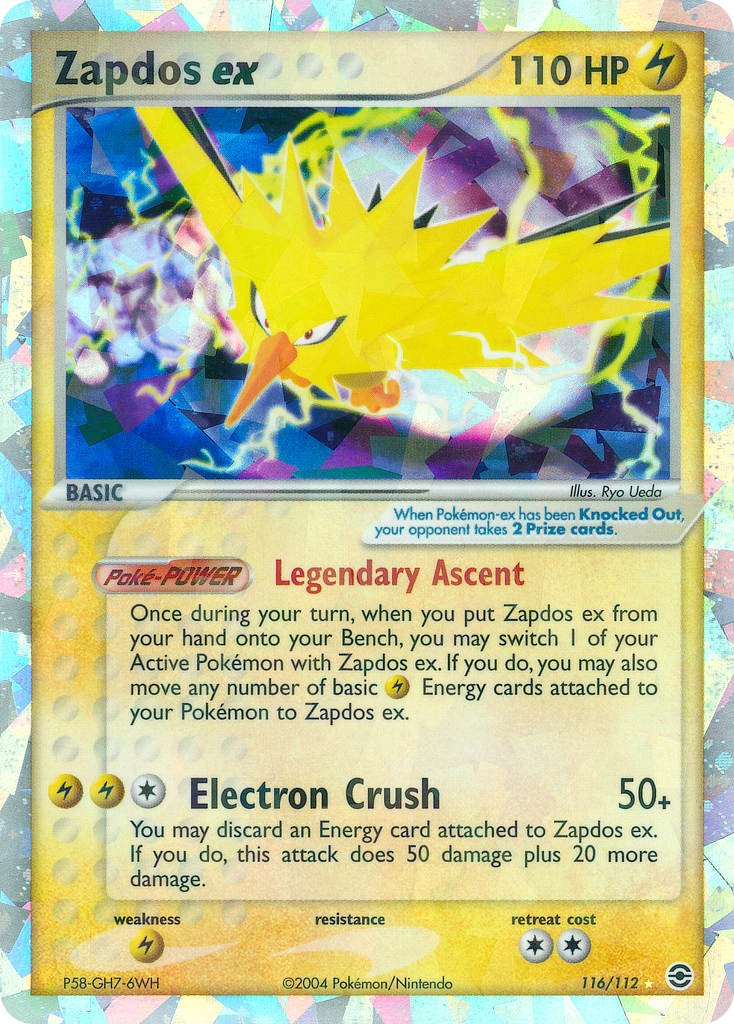 Zapdos ex - FireRed & LeafGreen - #116 - Pokemon TCG card