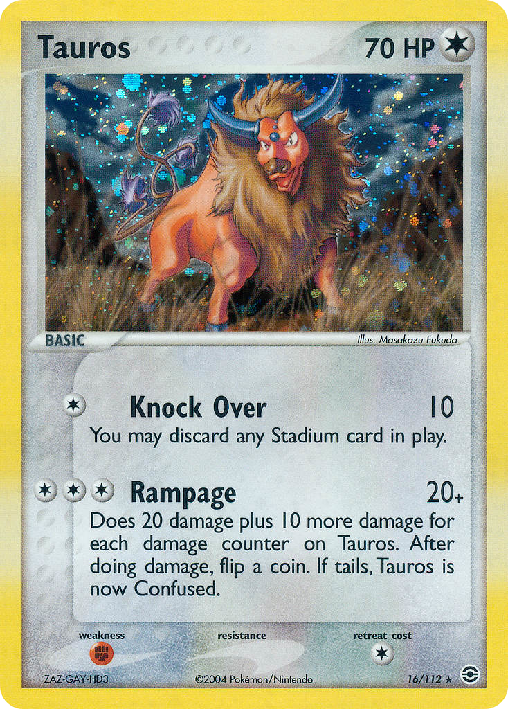 Tauros - FireRed & LeafGreen - #16 - Pokemon TCG card