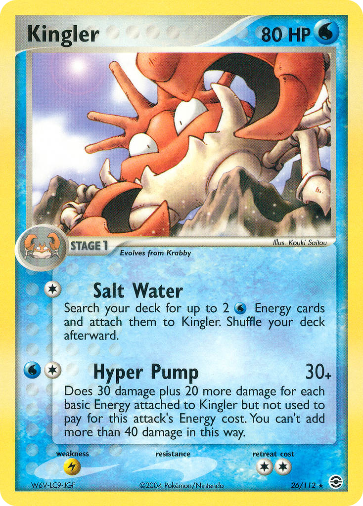 Kingler - FireRed & LeafGreen - #26 - Pokemon TCG card