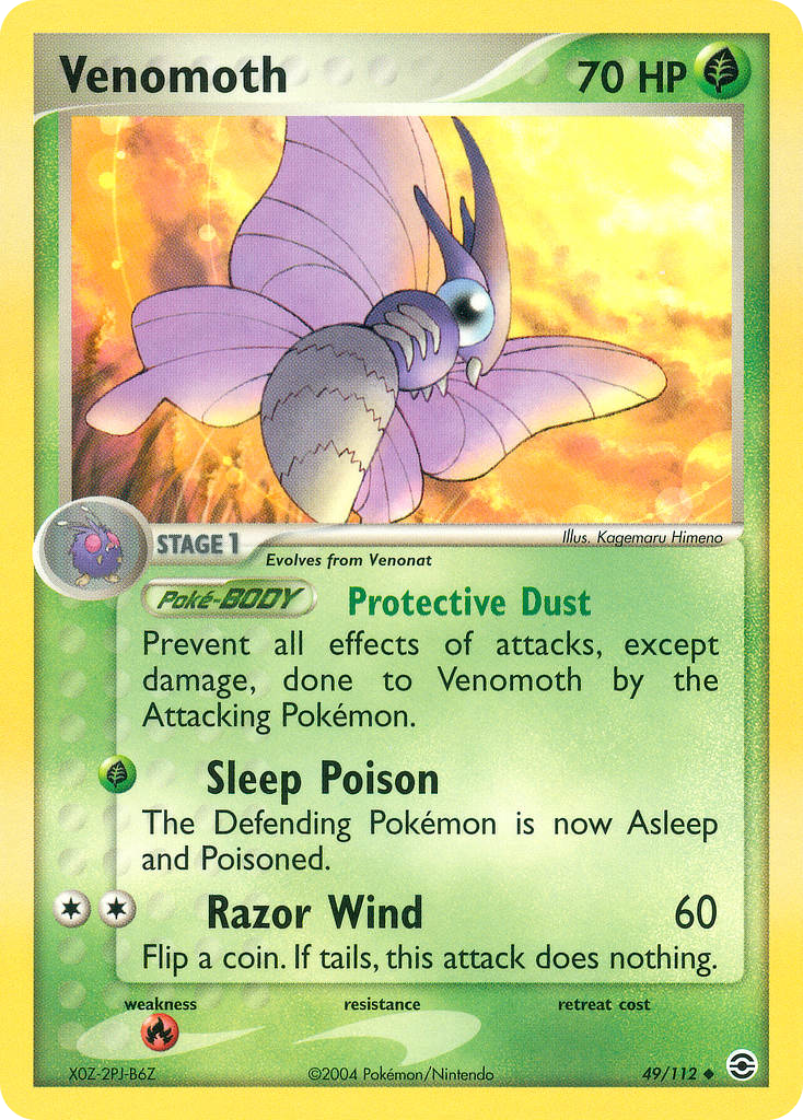 Venomoth - FireRed & LeafGreen - #49 - Pokemon TCG card