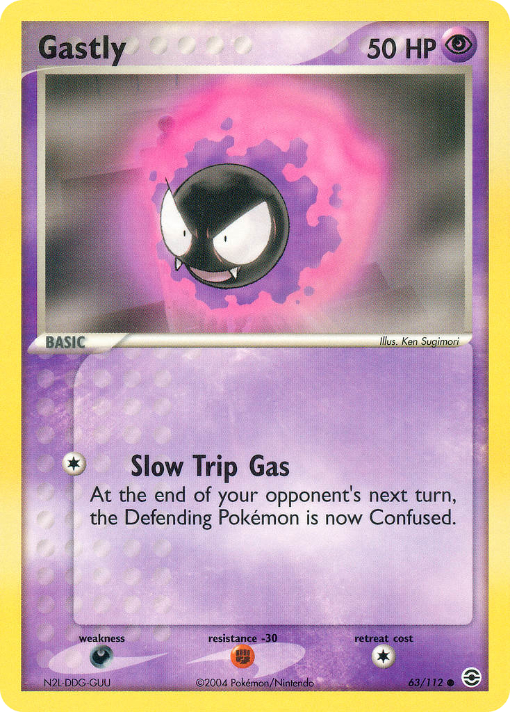 Gastly - FireRed & LeafGreen - #63 - Pokemon TCG card