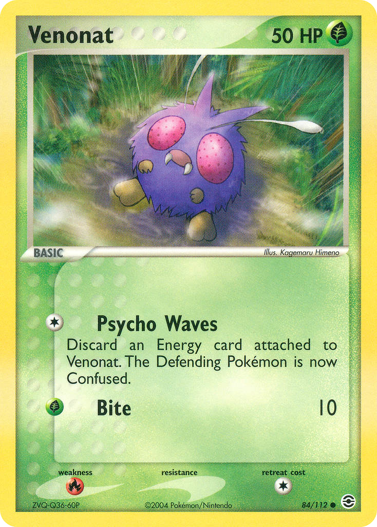 Venonat - FireRed & LeafGreen - #84 - Pokemon TCG card