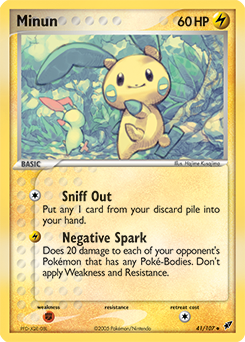 Minun #41 Minun - Deoxys - #41 - Pokemon TCG card
