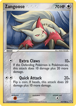 Zangoose #21 Zangoose - Emerald - #21 - Pokemon TCG card