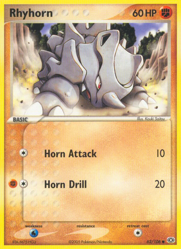 Rhyhorn - Emerald - #62 - Pokemon TCG card
