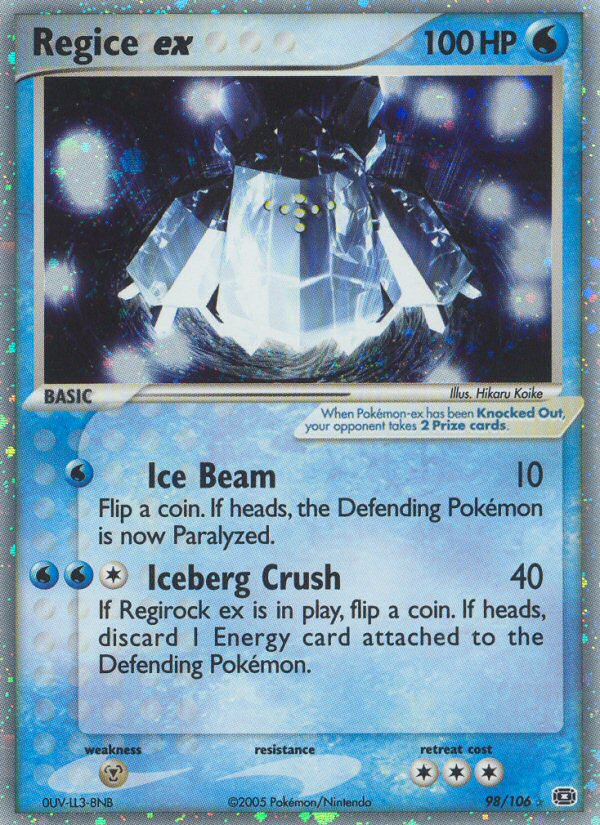 Regice ex - Emerald - #98 - Pokemon TCG card