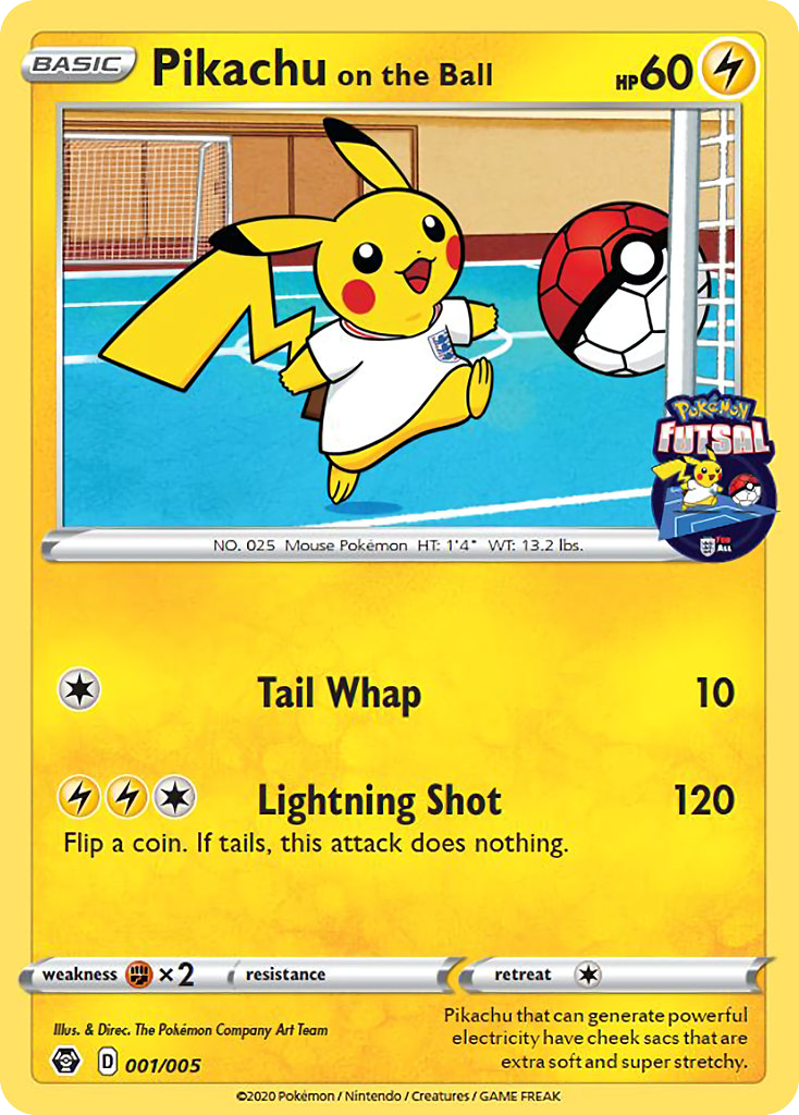 Pikachu on the Ball - Pokémon Futsal Collection - #1 - Pokemon TCG card