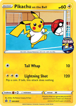 Pikachu on the Ball - Pokémon Futsal Collection - #1 - Pokemon TCG card