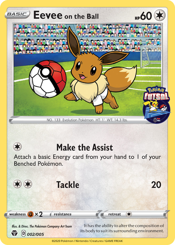 Eevee on the Ball - Pokémon Futsal Collection - #2 - Pokemon TCG card
