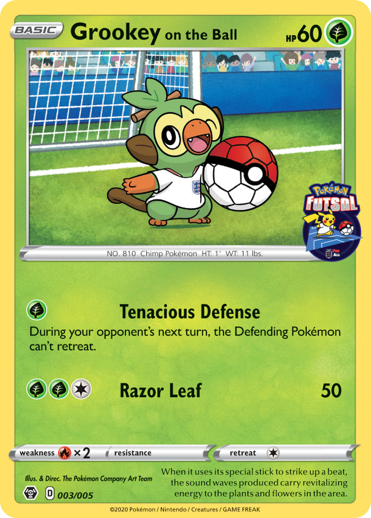 Grookey on the Ball - Pokémon Futsal Collection - #3 - Pokemon TCG card