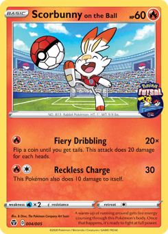 Scorbunny on the Ball - Pokémon Futsal Collection - #4 - Pokemon TCG card