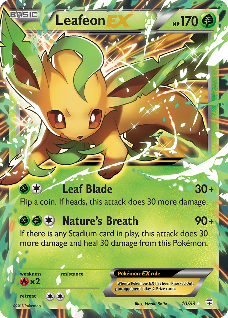 Leafeon-EX - Generations - #10 - Pokemon TCG card