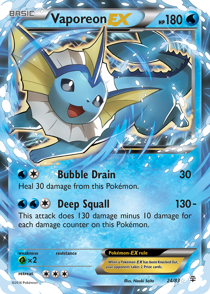 Vaporeon-EX - Generations - #24 - Pokemon TCG card