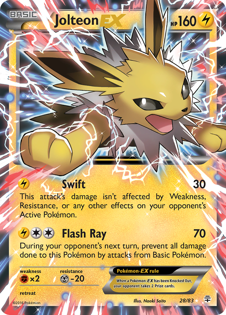 Jolteon-EX - Generations - #28 - Pokemon TCG card