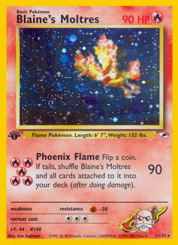Blaine's Moltres - Gym Heroes - #1 - Pokemon TCG card