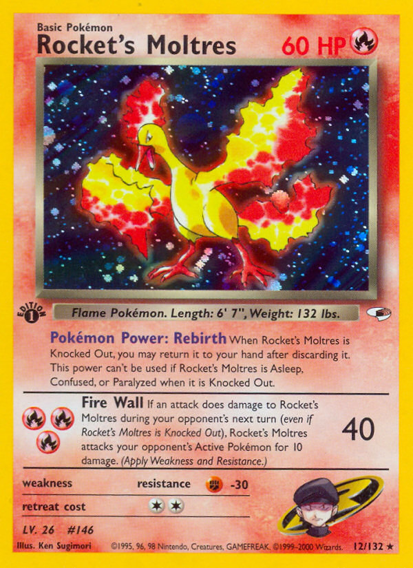 Rocket's Moltres - Gym Heroes - #12 - Pokemon TCG card