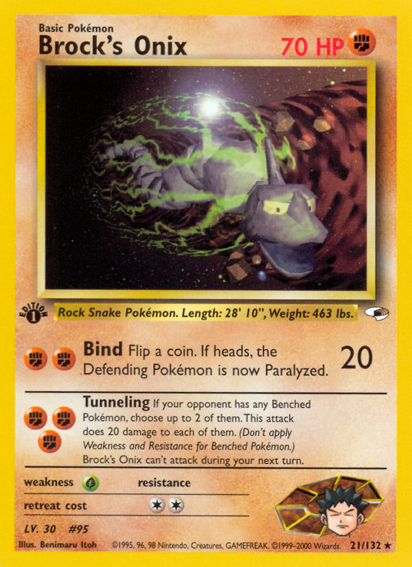 Brock's Onix - Gym Heroes - #21 - Pokemon TCG card