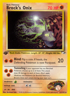 Brock's Onix - Gym Heroes - #21 - Pokemon TCG card