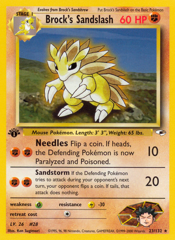 Brock's Sandslash - Gym Heroes - #23 - Pokemon TCG card