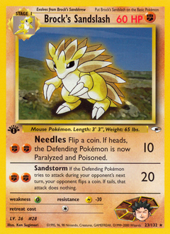 Brock's Sandslash #23 Brock's Sandslash - Gym Heroes - #23 - Pokemon TCG card