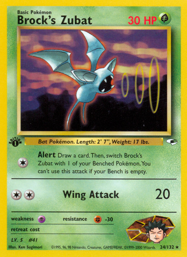 Brock's Zubat - Gym Heroes - #24 - Pokemon TCG card