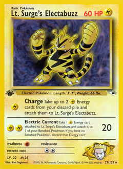 Lt. Surge's Electabuzz - Gym Heroes - #27 - Pokemon TCG card
