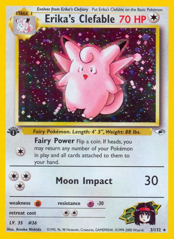 Erika's Clefable - Gym Heroes - #3 - Pokemon TCG card