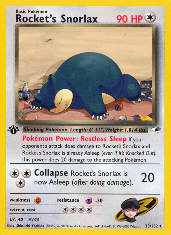 Rocket's Snorlax - Gym Heroes - #33 - Pokemon TCG card